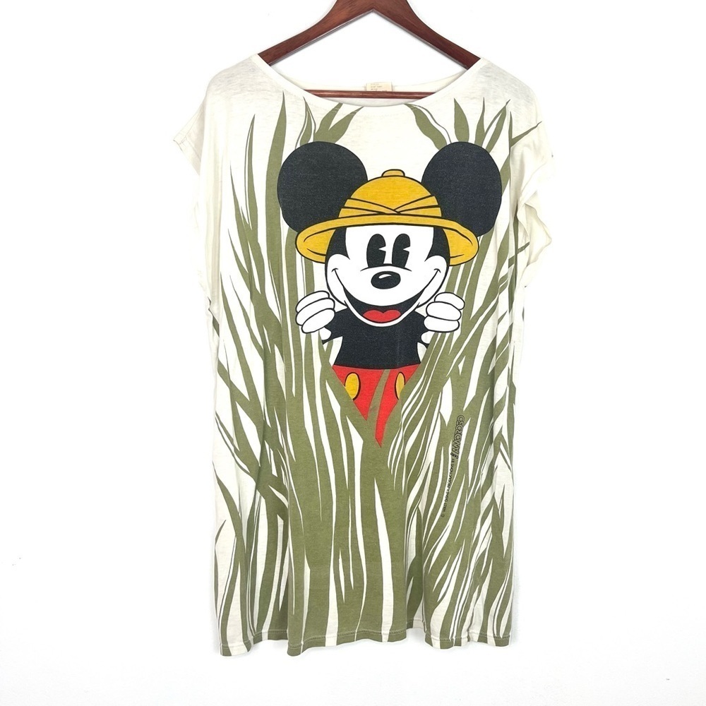 Vintage Rare 80’s Caro Amoroso Disney Mickey Mouse Safari Oversized Tunic Top